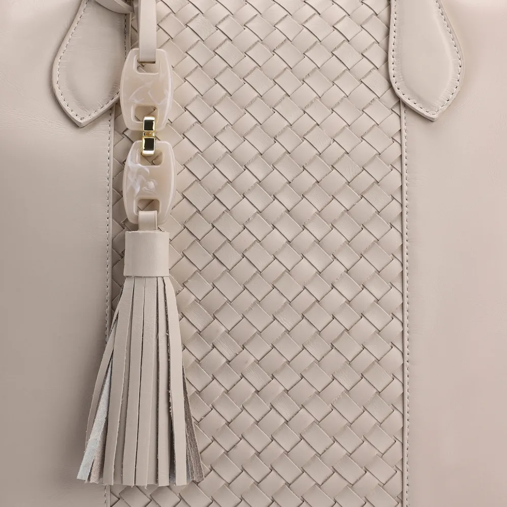 Bolsa Tote Tressê Couro Off White - imagem 5