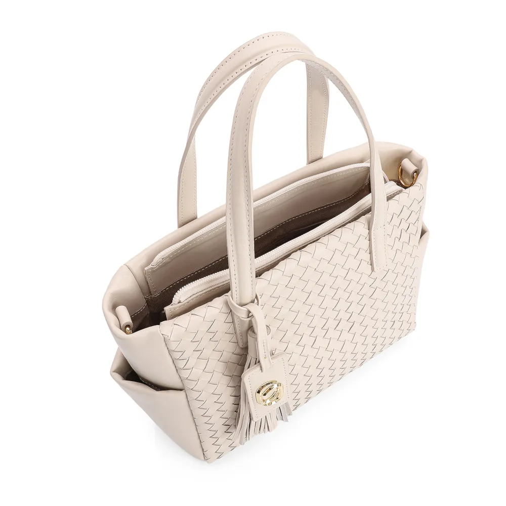 Bolsa Tote Tressê Couro Off White - imagem 4