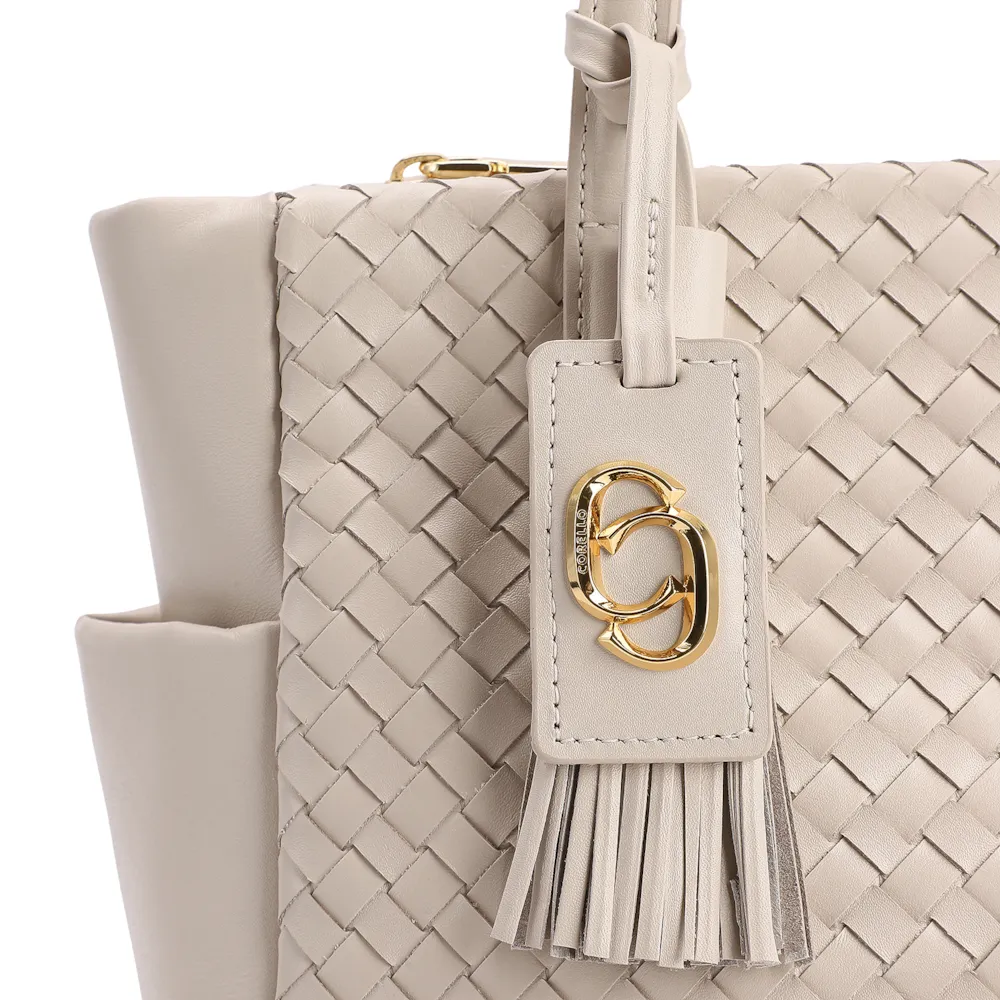 Bolsa Tote Tressê Couro Off White - imagem 6