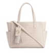 Bolsa Tote Tressê Couro Off White - imagem 1