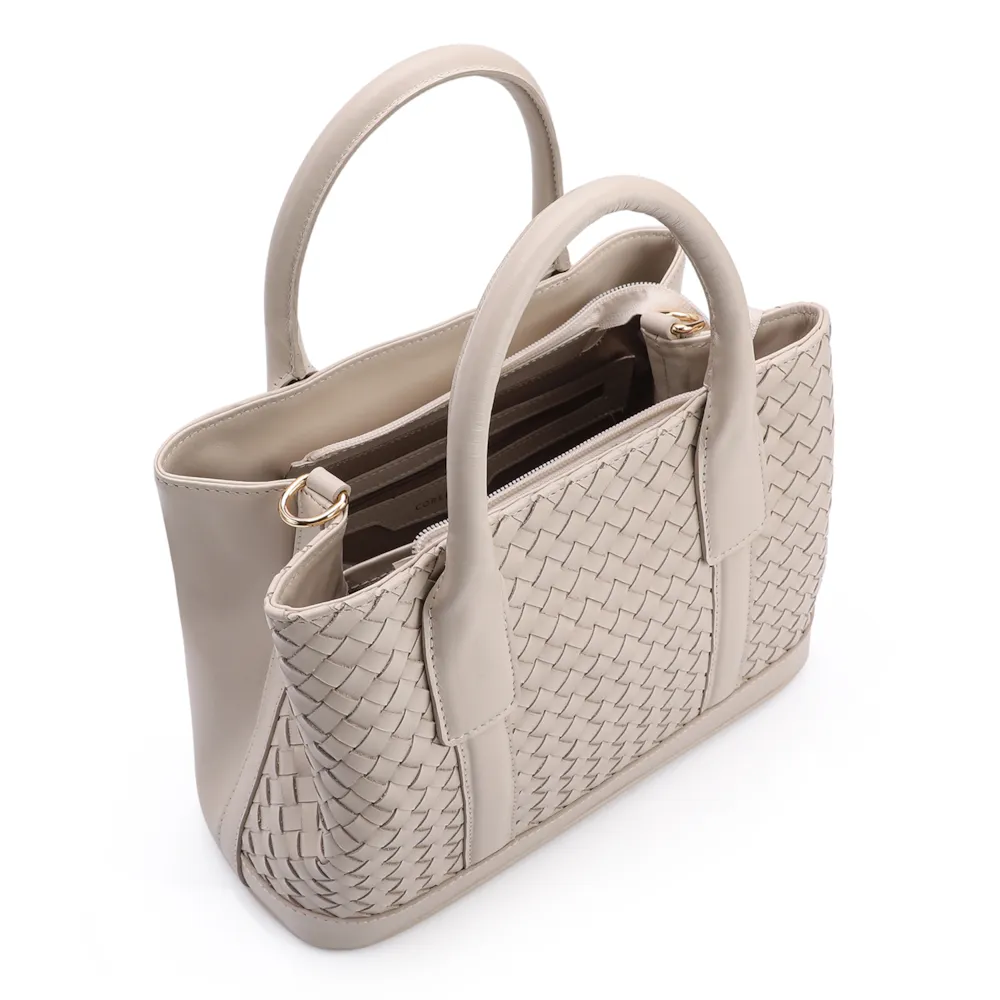 Bolsa Tote Tressê Couro Off White - imagem 4