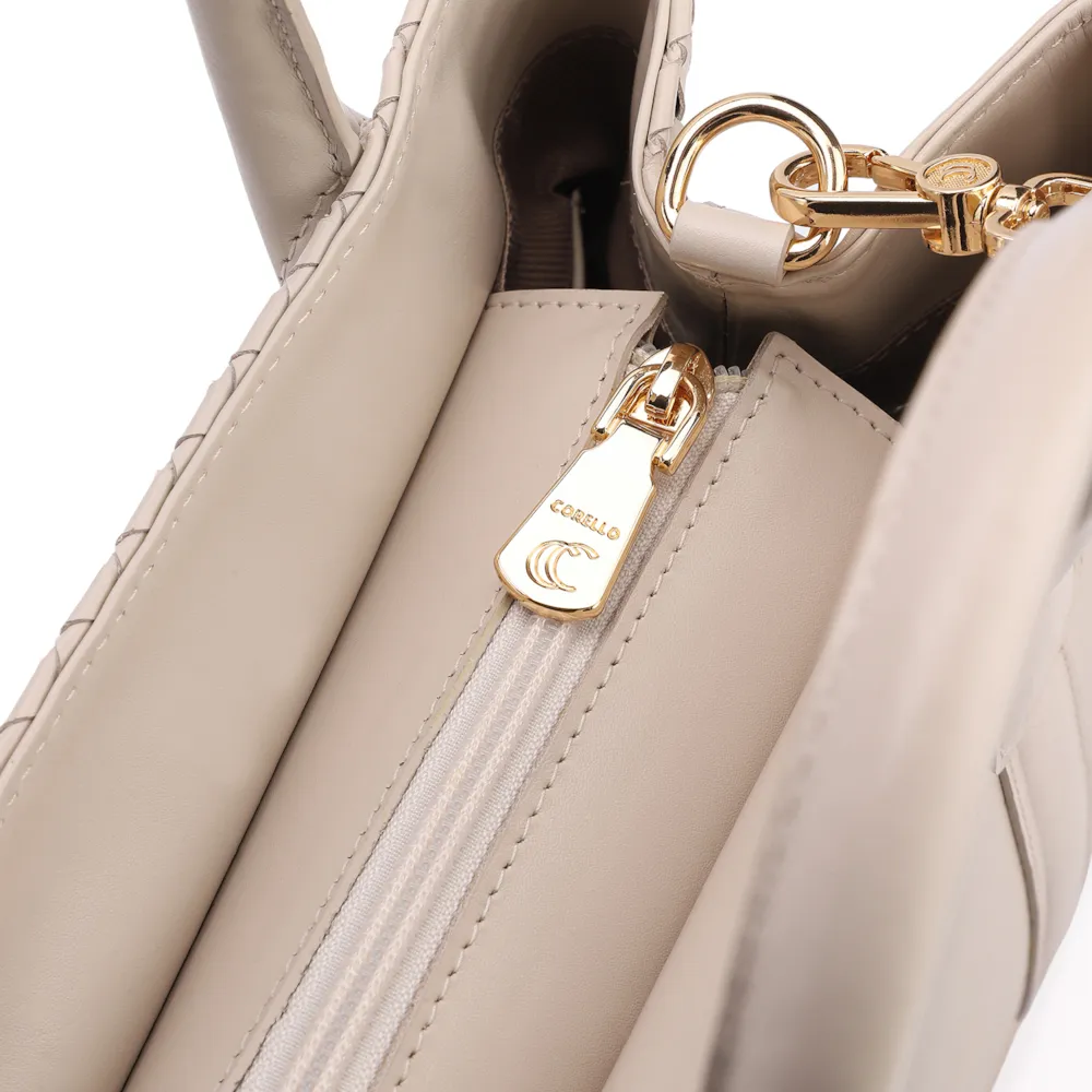Bolsa Tote Tressê Couro Off White - imagem 5