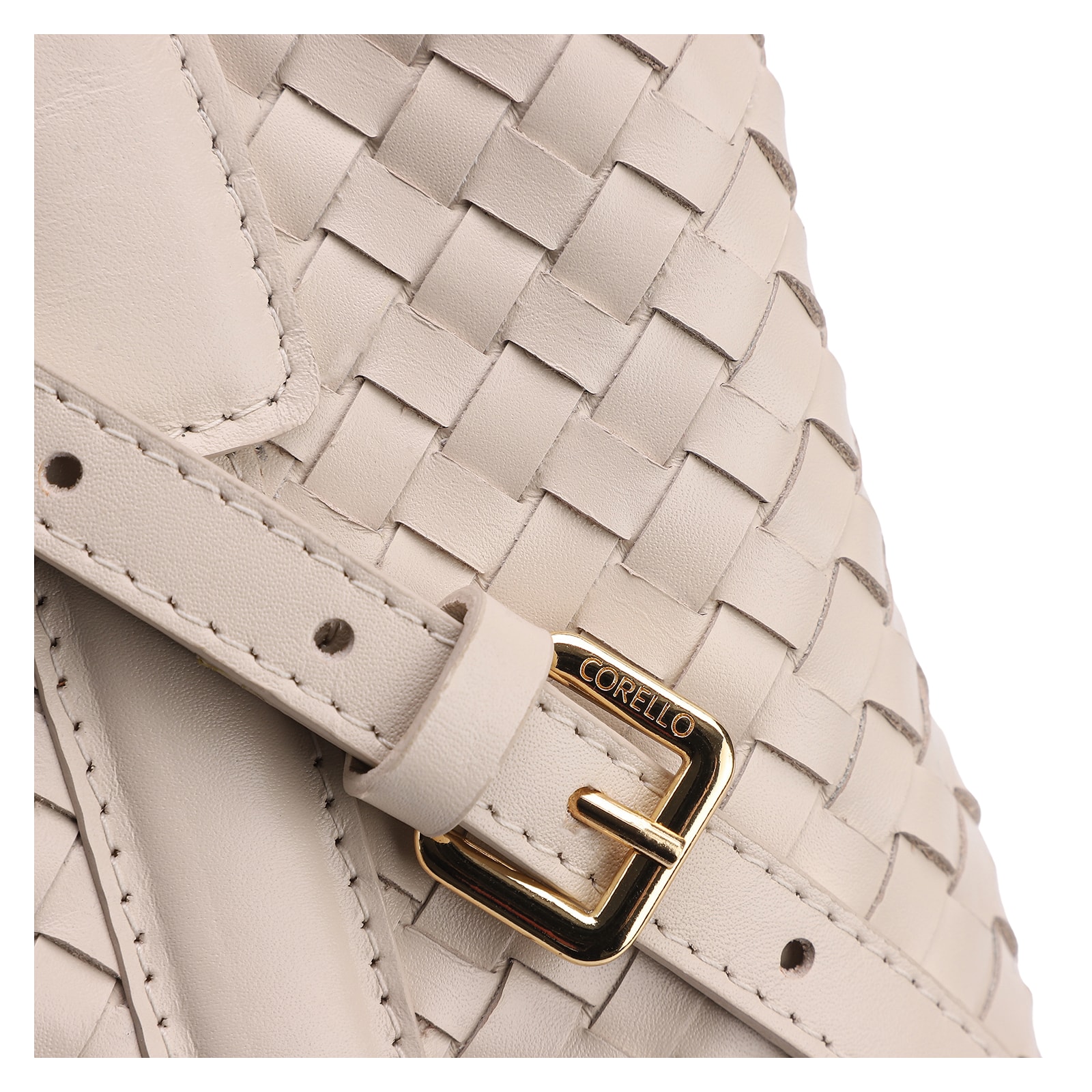 Bolsa Tote Tressê Couro Off White