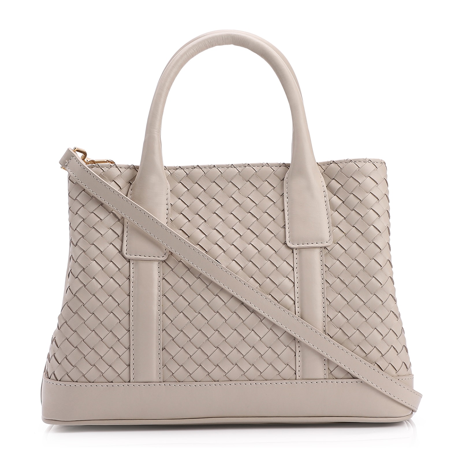 Bolsa Tote Tressê Couro Off White