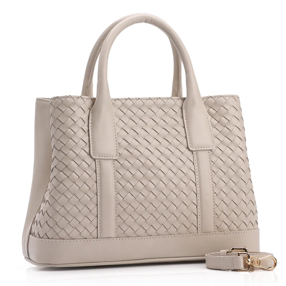Bolsa Tote Tressê Couro Off White - imagem 2