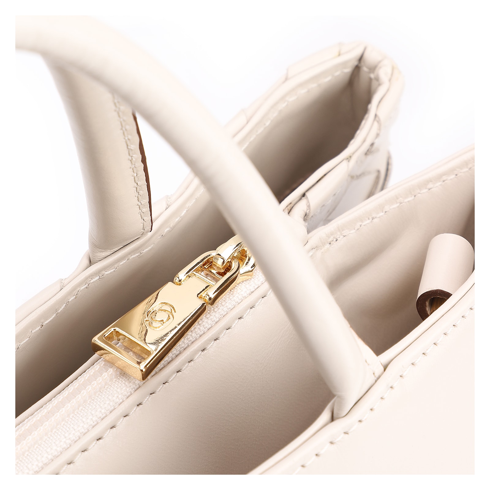 Bolsa Tote Tressê Couro Off White