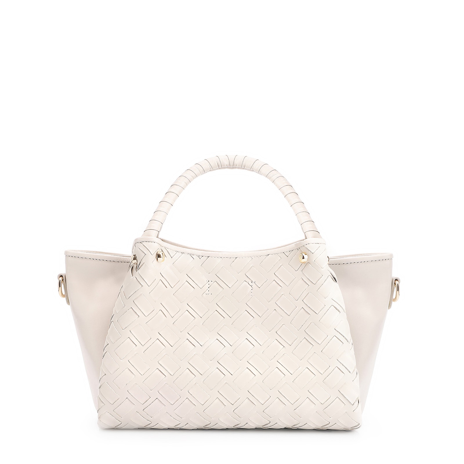 Bolsa Tote Tressê Couro Off White