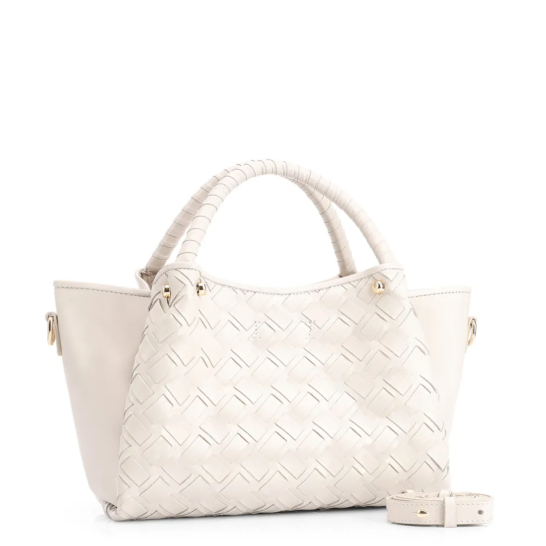 Bolsa Tote Tressê Couro Off White - foto 3