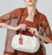 Bolsa Tote Tressê Couro Off White/Caramelo - imagem 2