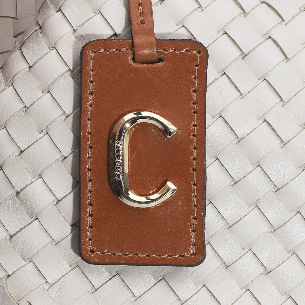 Bolsa Tote Tressê Couro Off White/Caramelo - imagem 6