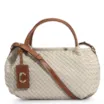 Bolsa Tote Tressê Couro Off White/Caramelo - imagem 1