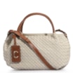 Bolsa Tote Tressê Couro Off White/Caramelo - imagem 1