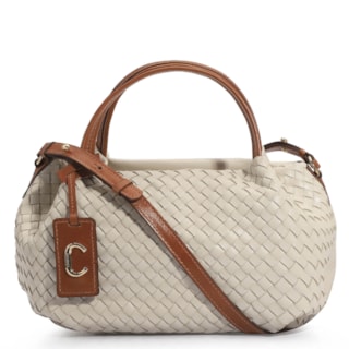Couro Off White/Caramelo