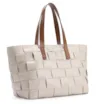 Bolsa Tote Tressê Couro Off White/Marrom - imagem 3