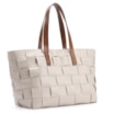 Bolsa Tote Tressê Couro Off White/Marrom - imagem 3