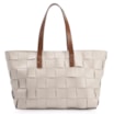 Bolsa Tote Tressê Couro Off White/Marrom - imagem 4
