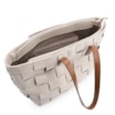 Bolsa Tote Tressê Couro Off White/Marrom - imagem 5