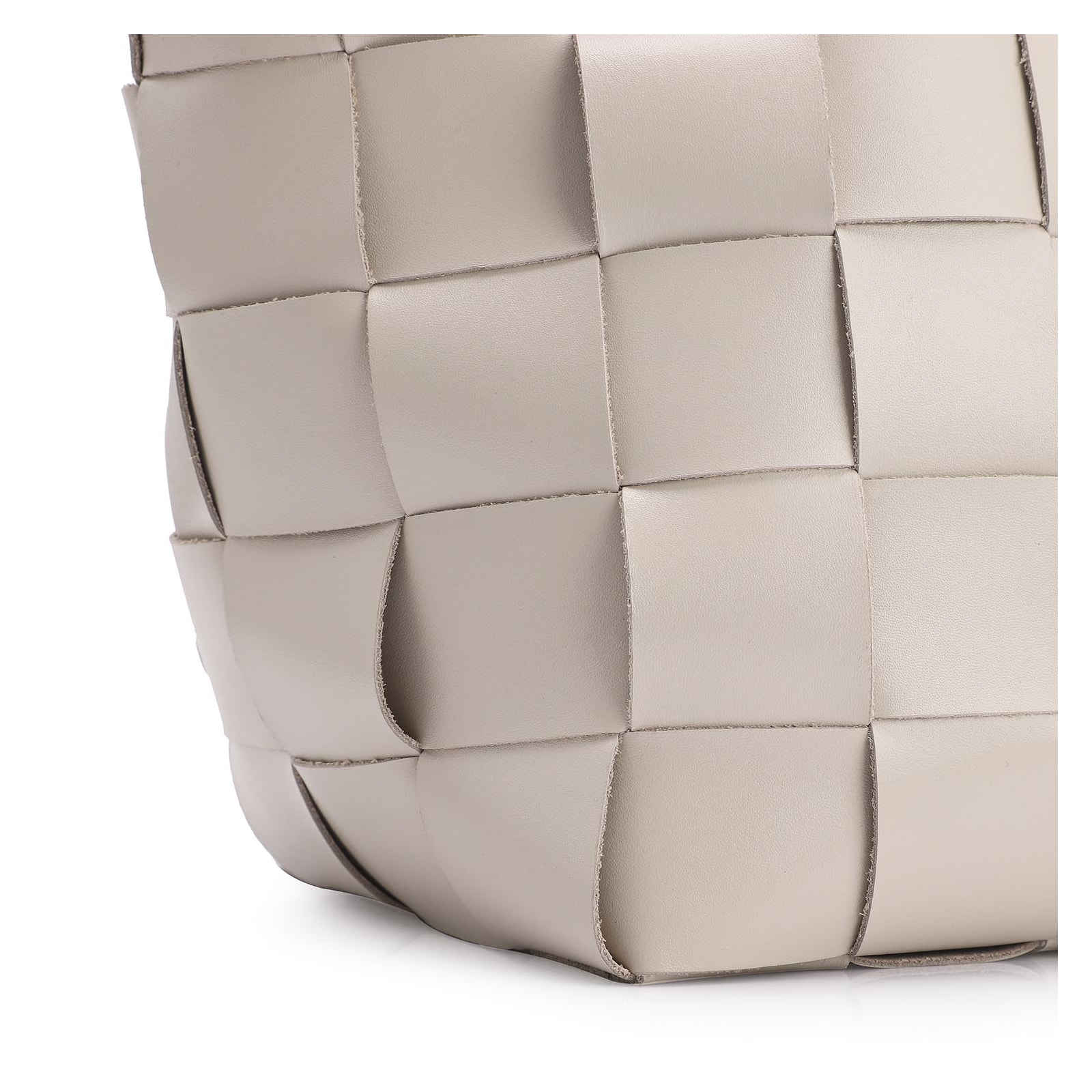 Bolsa Tote Tressê Couro Off White/Marrom