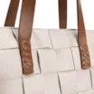 Bolsa Tote Tressê Couro Off White/Marrom - imagem 8