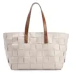 Bolsa Tote Tressê Couro Off White/Marrom - imagem 1