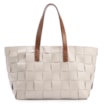 Bolsa Tote Tressê Couro Off White/Marrom - imagem 1