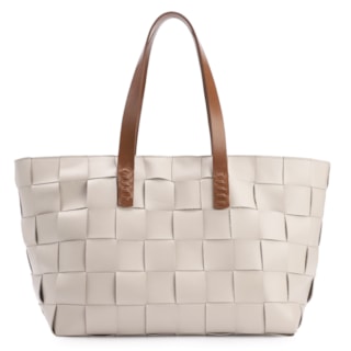 Tressê Couro Off White/Marrom