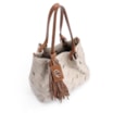 Bolsa Tote Tressê Couro Off White/Marrom - imagem 4