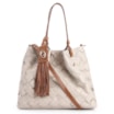 Bolsa Tote Tressê Couro Off White/Marrom - imagem 1