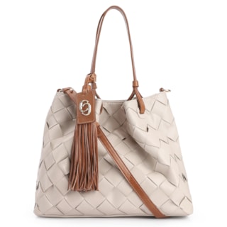 Tressê Couro Off White/Marrom