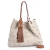 Bolsa Tote Tressê Couro Off White/Marrom - imagem 2