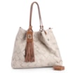 Bolsa Tote Tressê Couro Off White/Marrom - imagem 2
