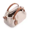 Bolsa Tote Tressê Couro Off White/Marrom - imagem 4
