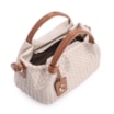 Bolsa Tote Tressê Couro Off White/Marrom - imagem 4
