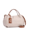 Bolsa Tote Tressê Couro Off White/Marrom - imagem 2