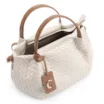 Bolsa Tote Tressê Couro Off White/Marrom - imagem 4