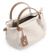 Bolsa Tote Tressê Couro Off White/Marrom - imagem 4