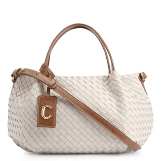 Couro Off White/Marrom