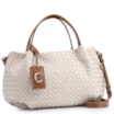 Bolsa Tote Tressê Couro Off White/Marrom - imagem 2