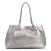 Bolsa Tote Tressê Couro Prata - imagem 1