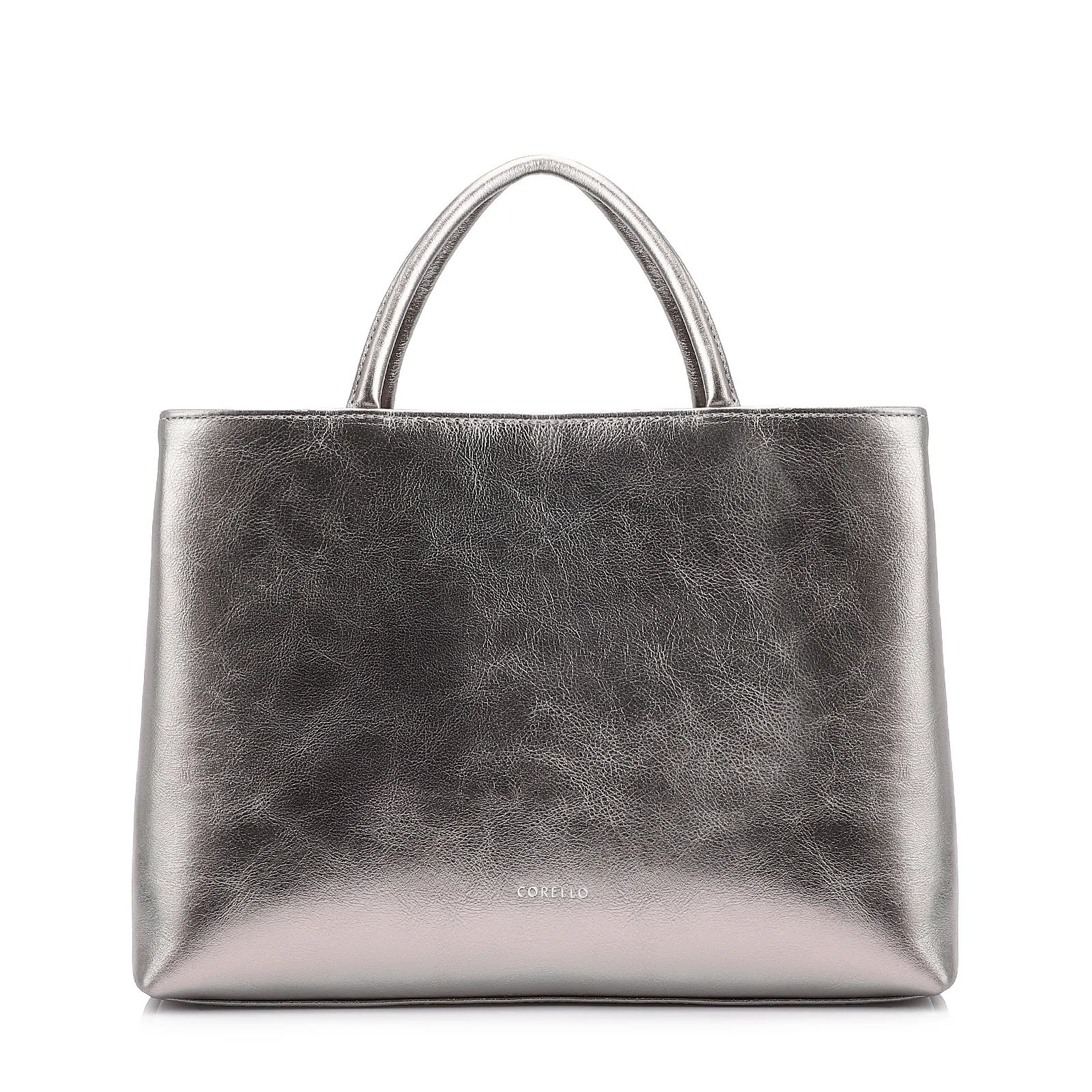 Bolsa Tote Tressê Couro Prata