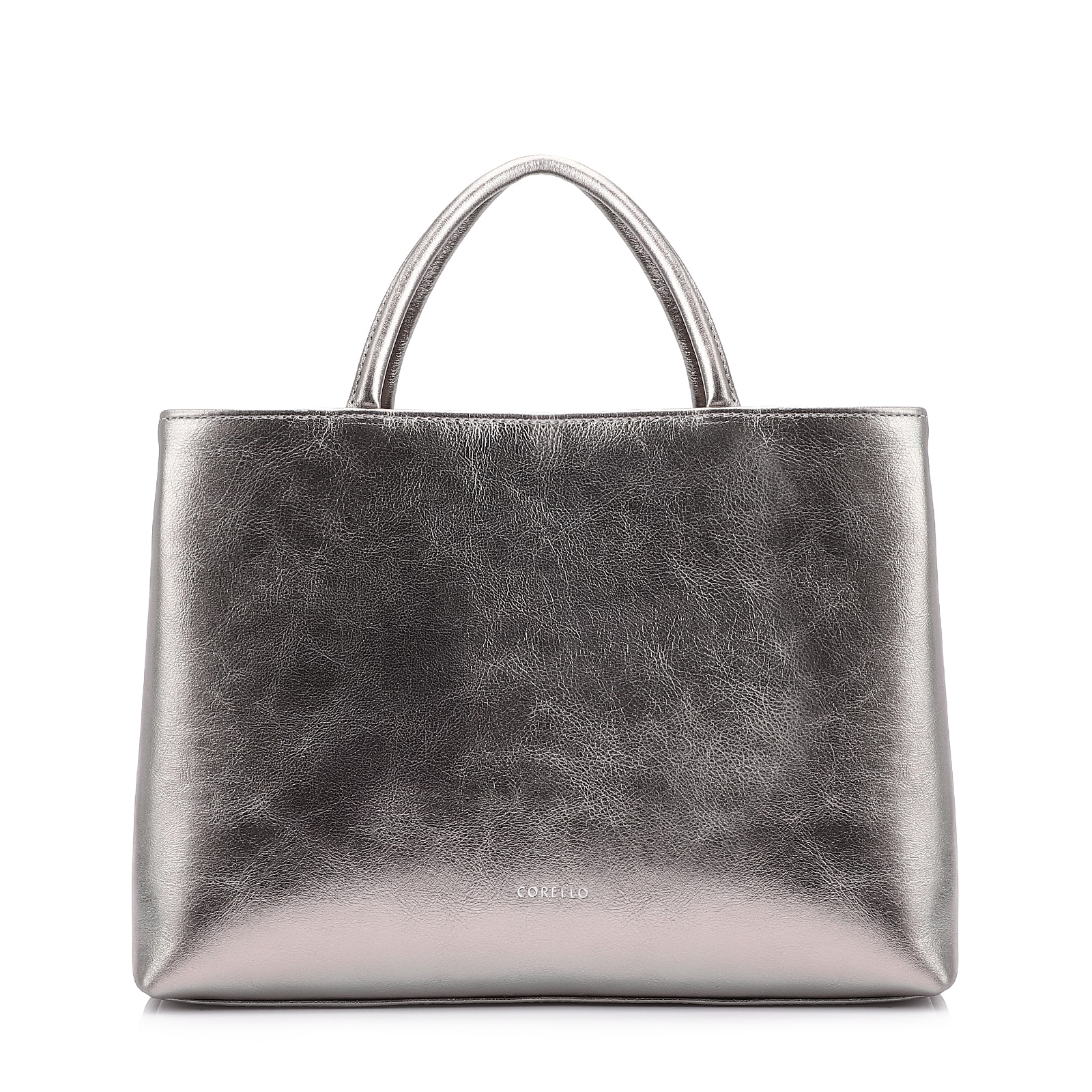 Bolsa Tote Tressê Couro Prata