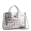 Bolsa Tote Tressê Couro Prata - imagem 2