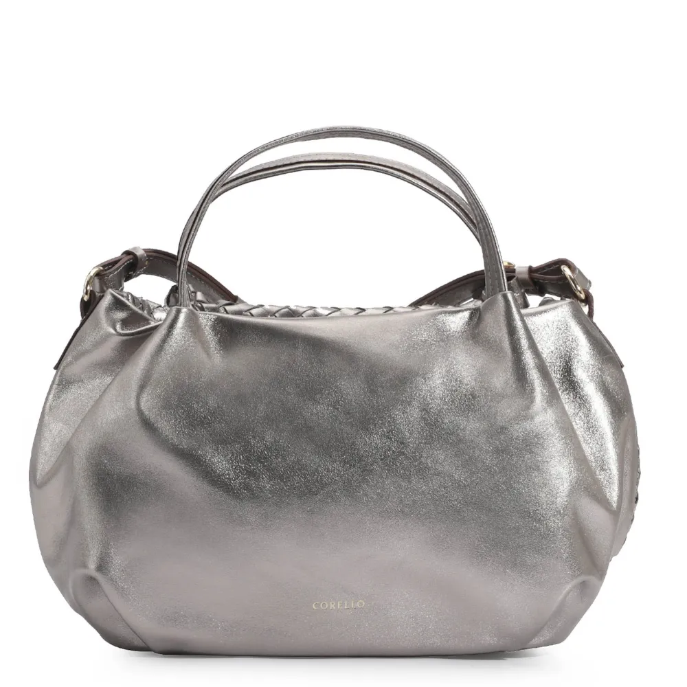 Bolsa Tote Tressê Couro Prata - imagem 4
