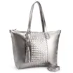 Bolsa Tote Tressê Couro Prata - imagem 2