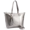 Bolsa Tote Tressê Couro Prata - imagem 2