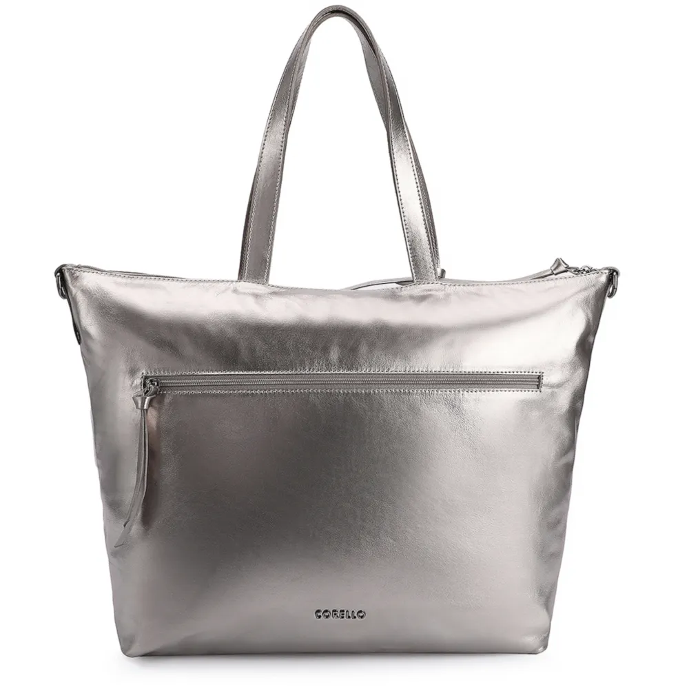 Bolsa Tote Tressê Couro Prata - imagem 3