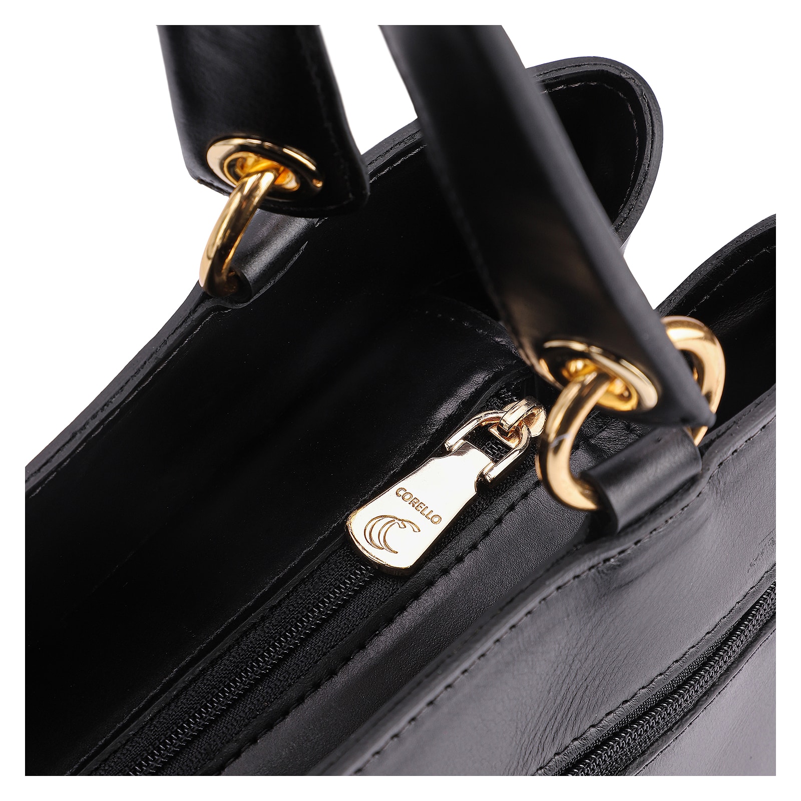 Bolsa Tote Tressê Couro Preto