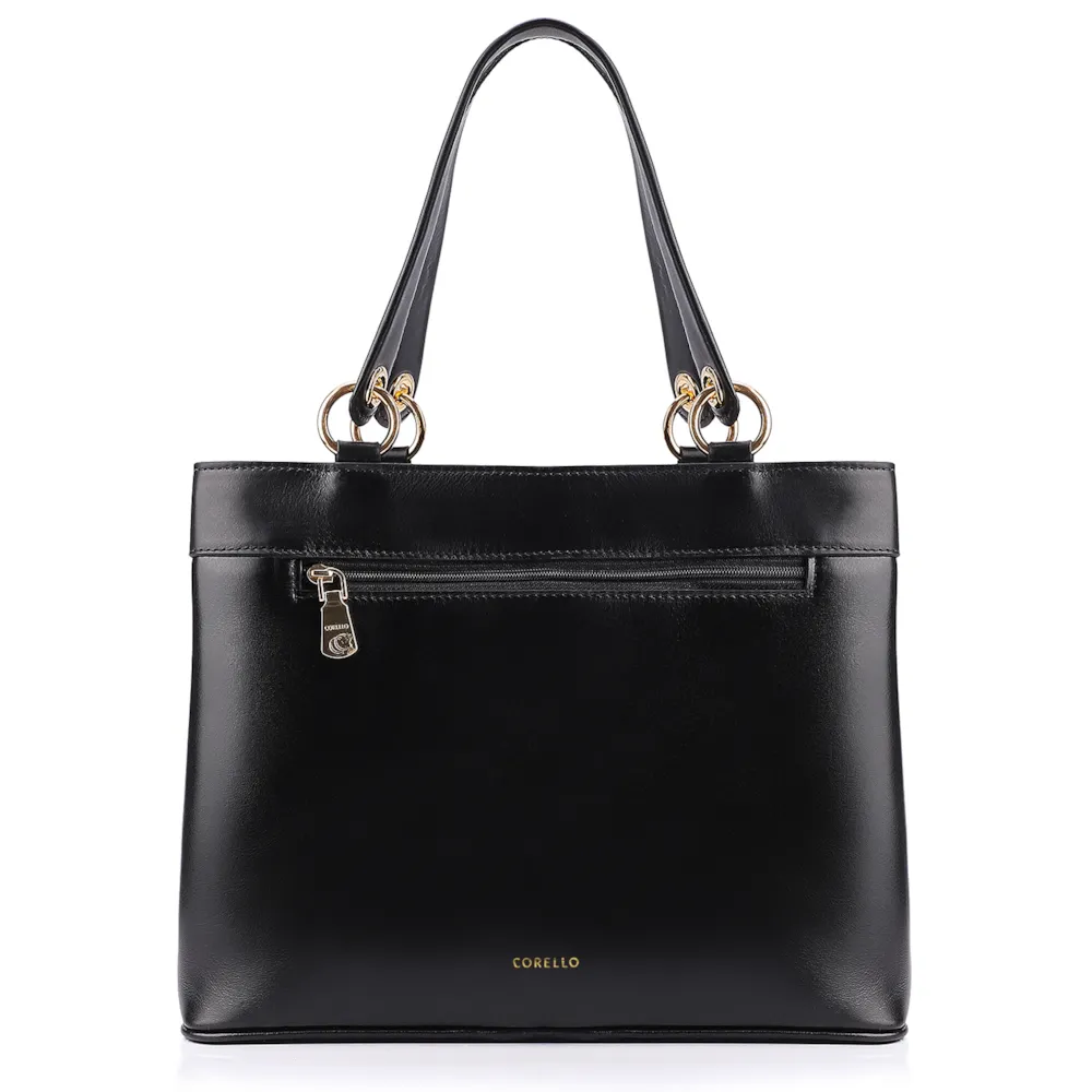 Bolsa Tote Tressê Couro Preto - imagem 3