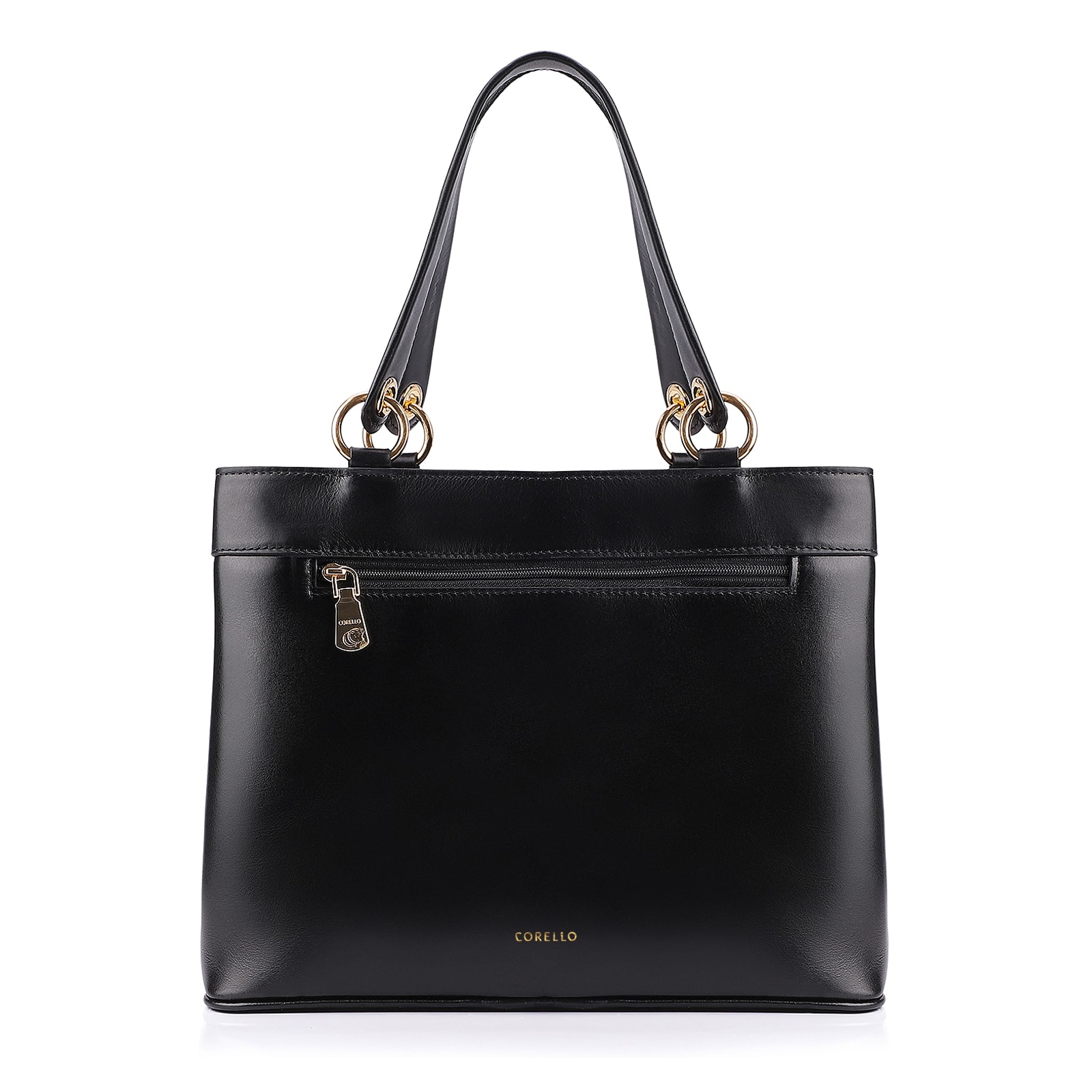 Bolsa Tote Tressê Couro Preto