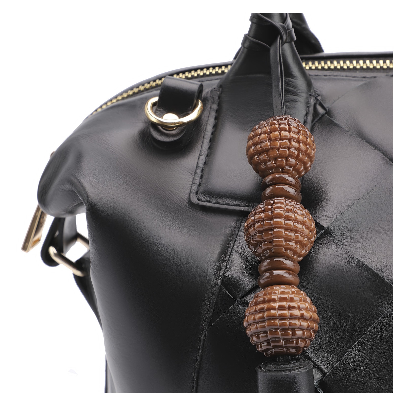 Bolsa Tote Tressê Couro Preto